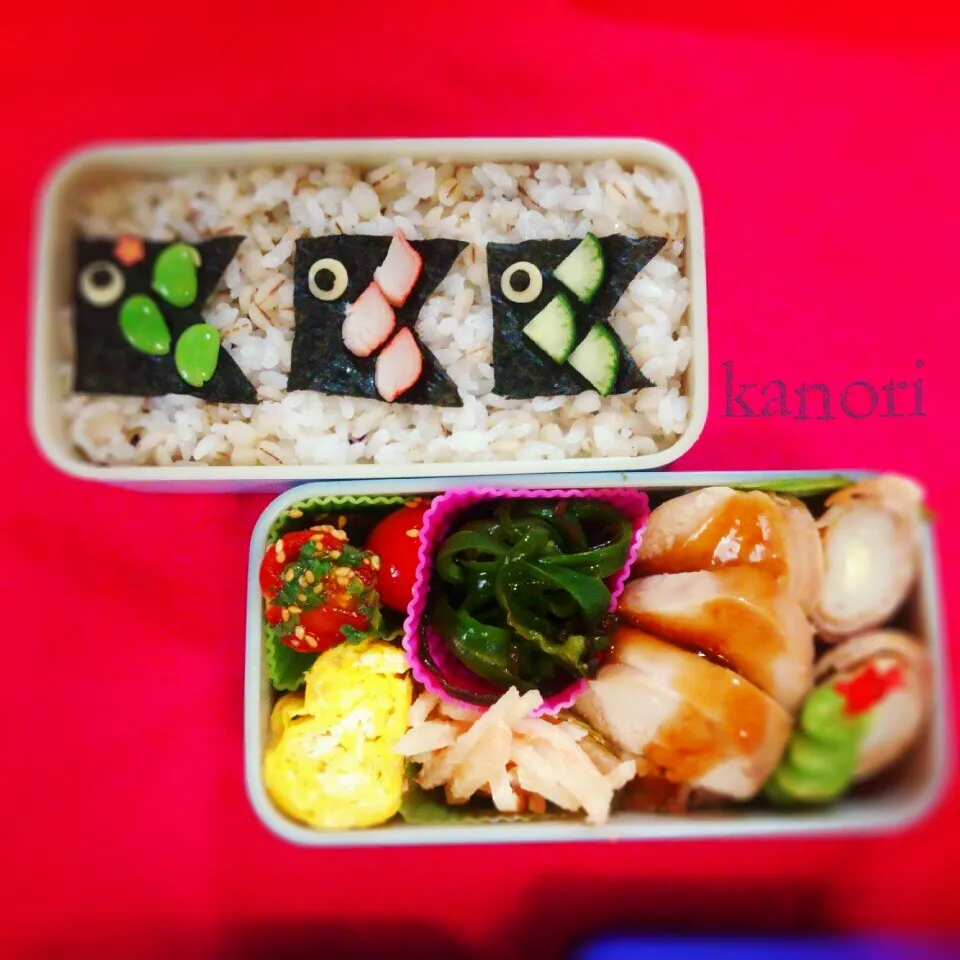 Snapdishの料理写真:こいのぼり弁当～姉妹バレーボール練習弁当～|かのりさん