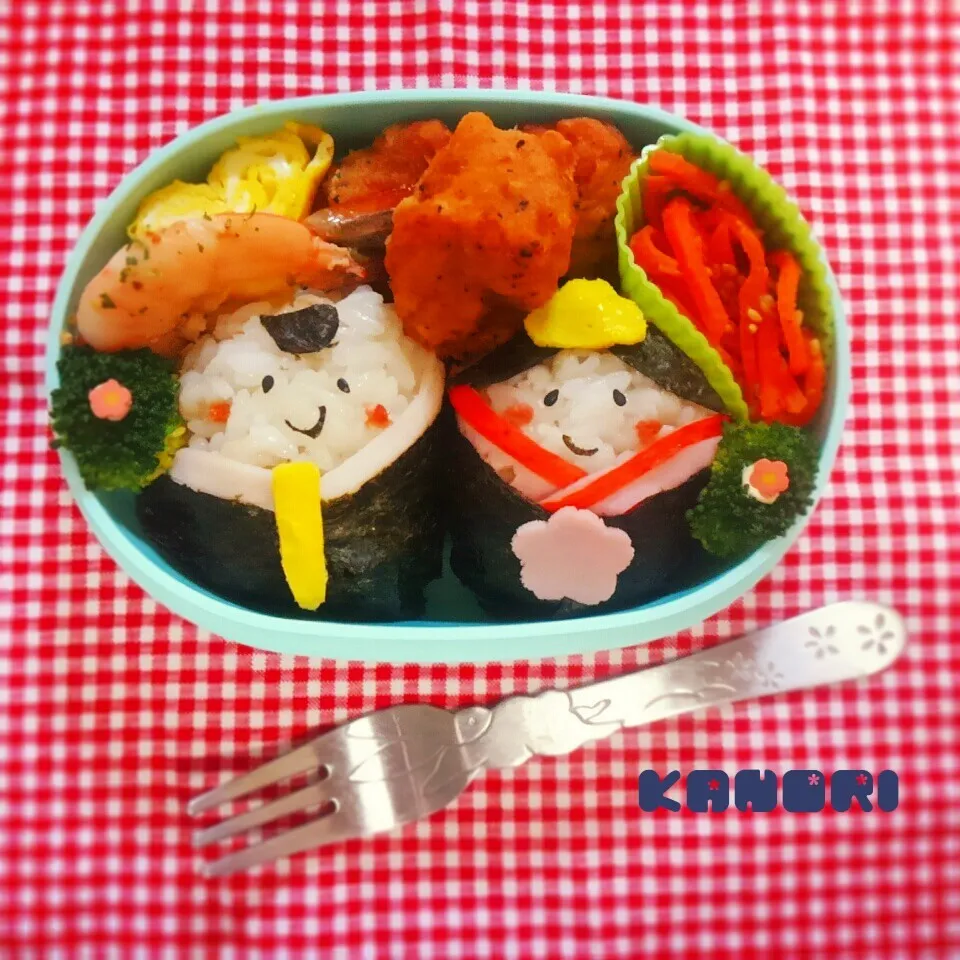 末っ子の幼稚園弁当～おひなさまおにぎり|かのりさん