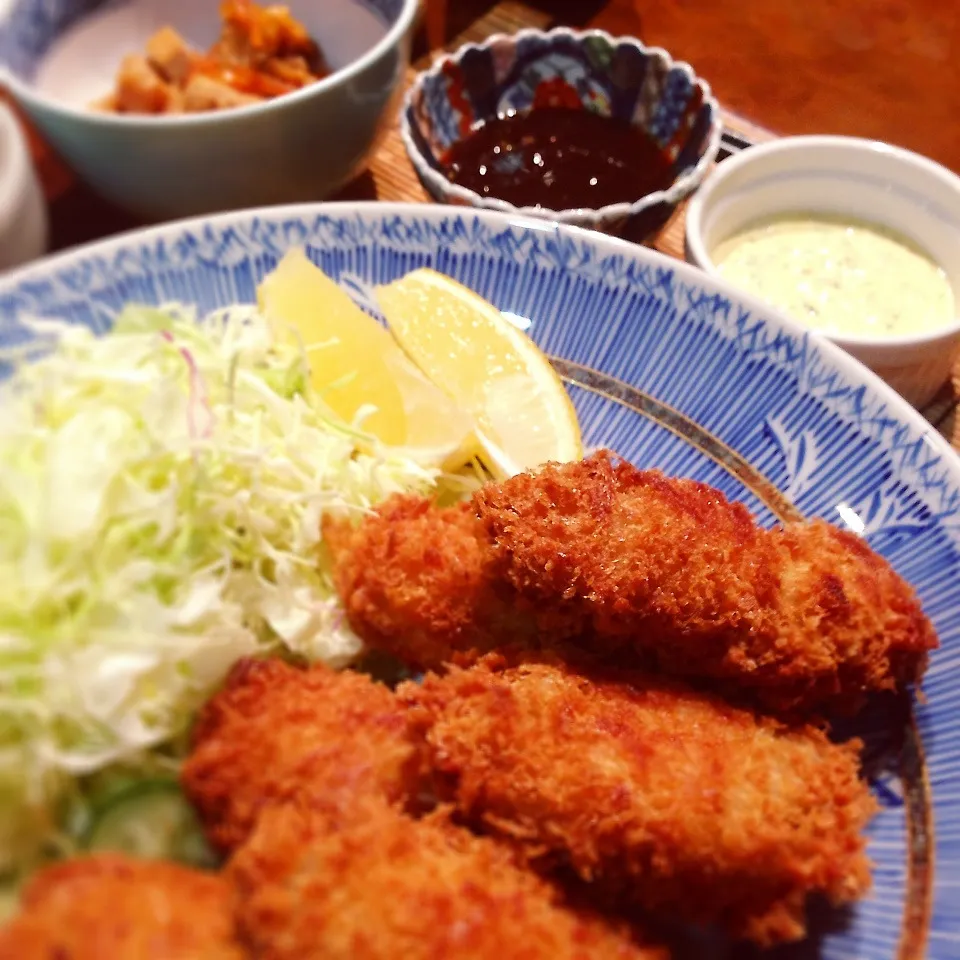 Liz家のタルタルソースでカキフライ定食^_^|可爱多さん