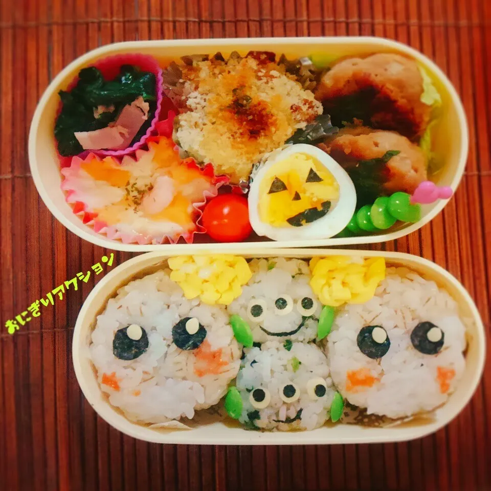 バボちゃんおにぎり🍙de試合応援弁当#おにぎりアクション|かのりさん