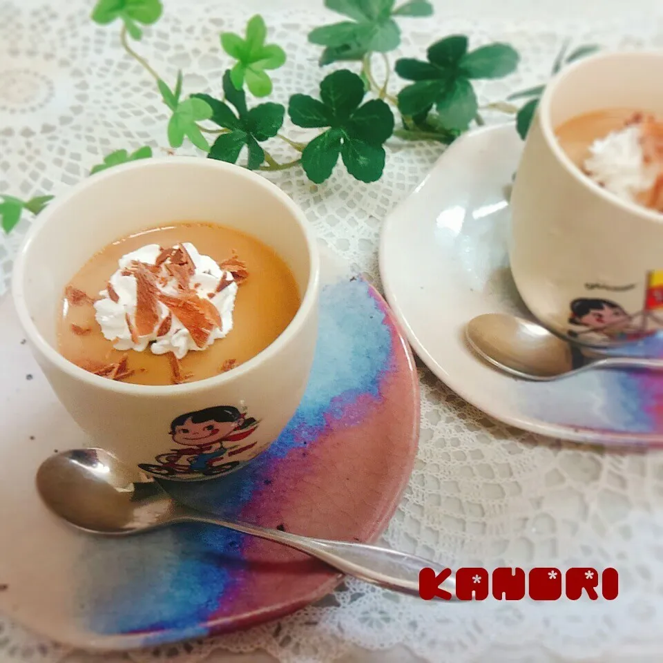 Snapdishの料理写真:祝☆ボビンちゃん～黒糖しょうがパウダーdeコーヒープリン🍮|かのりさん