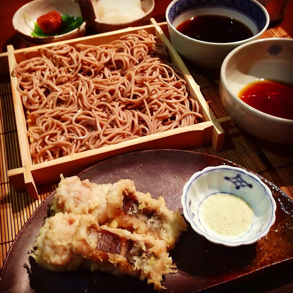 梅おろし蕎麦、鱧天ぷら、生湯葉。|可爱多さん