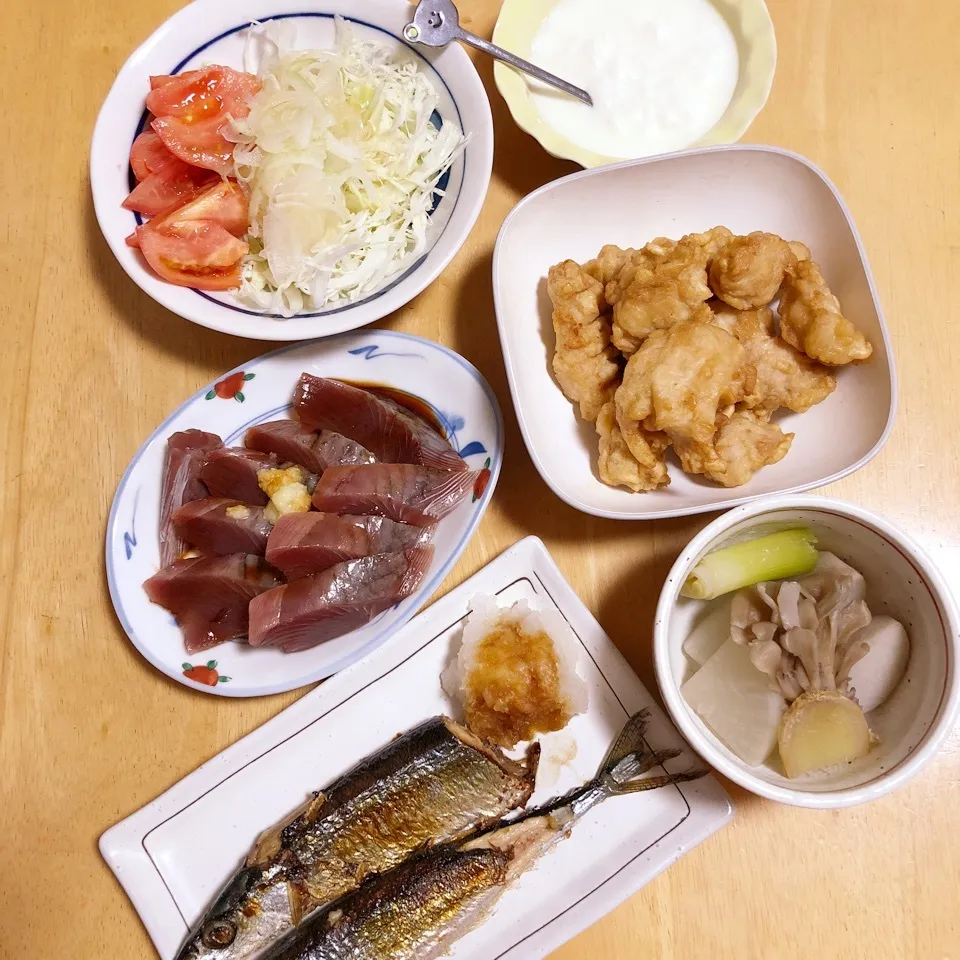 Snapdishの料理写真:鰹刺身🐟&焼き秋刀魚🐟|Makokoさん