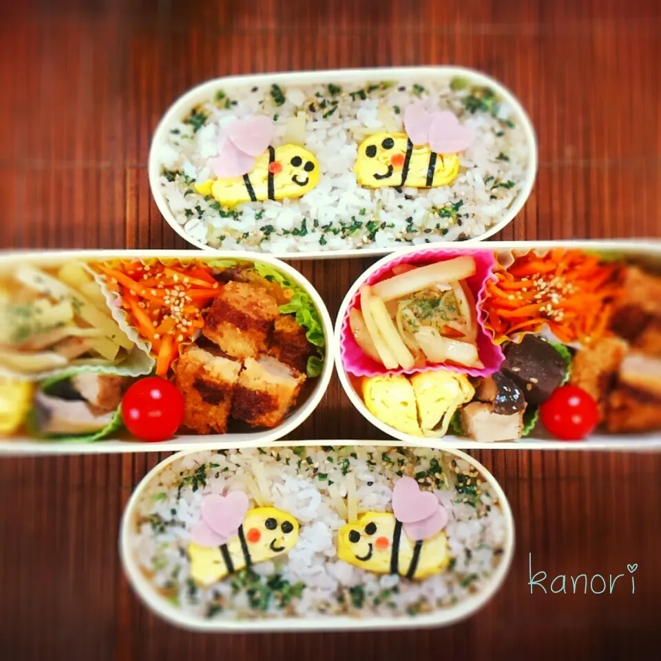 祝☆まなちゃん～みつばち🐝弁当～|かのりさん