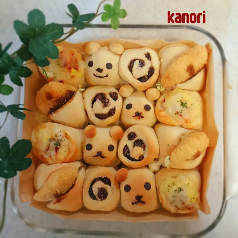 お花見弁当❤4種のちぎりパン|かのりさん