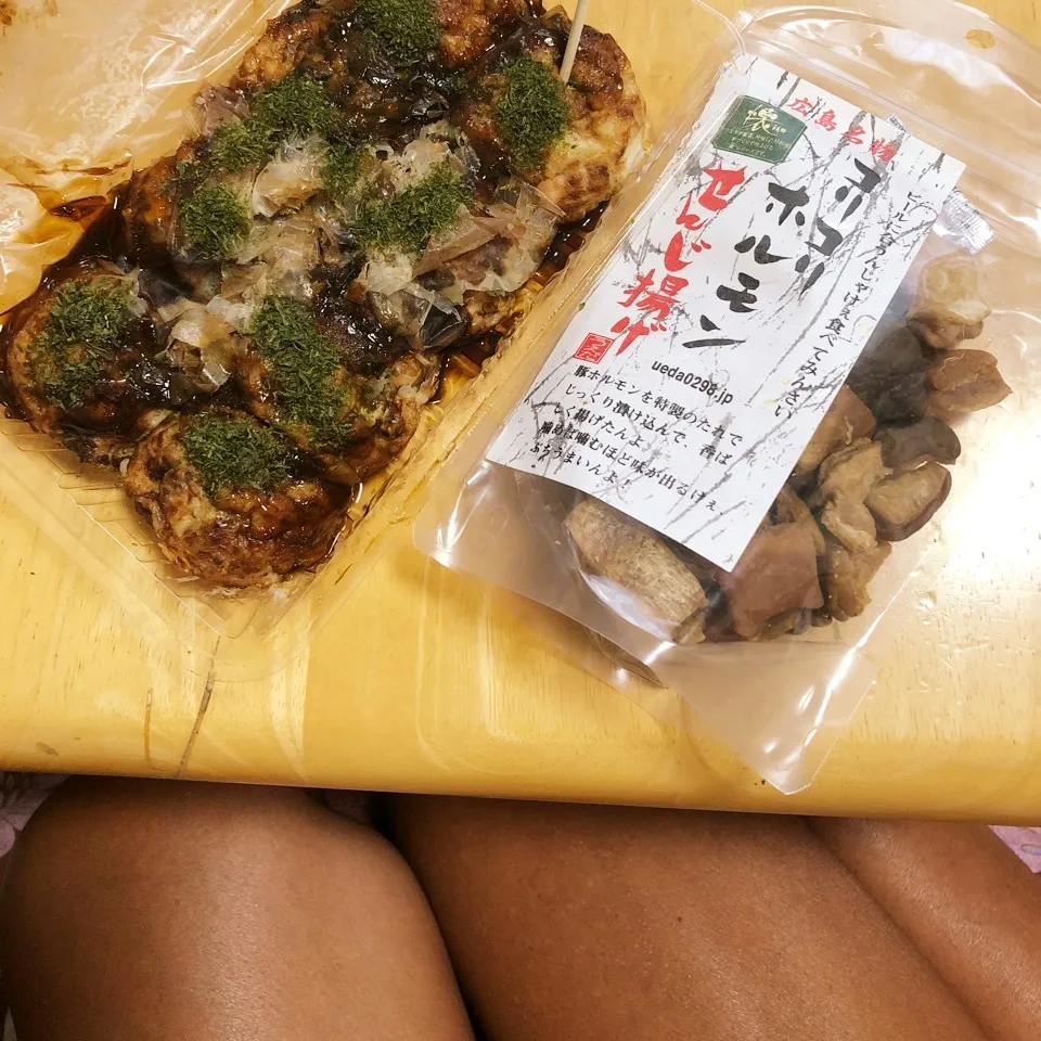 Snapdishの料理写真:せんじ揚げ🐸タコ焼き🐙おみ足3点セット🤣|Makokoさん