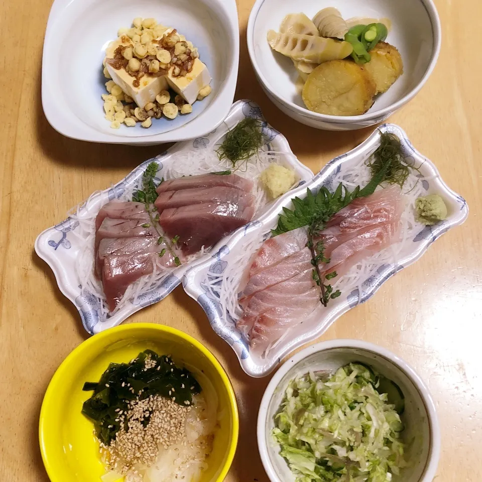 Snapdishの料理写真:イサキとカツオの刺身〜お久しぶりです|Makokoさん