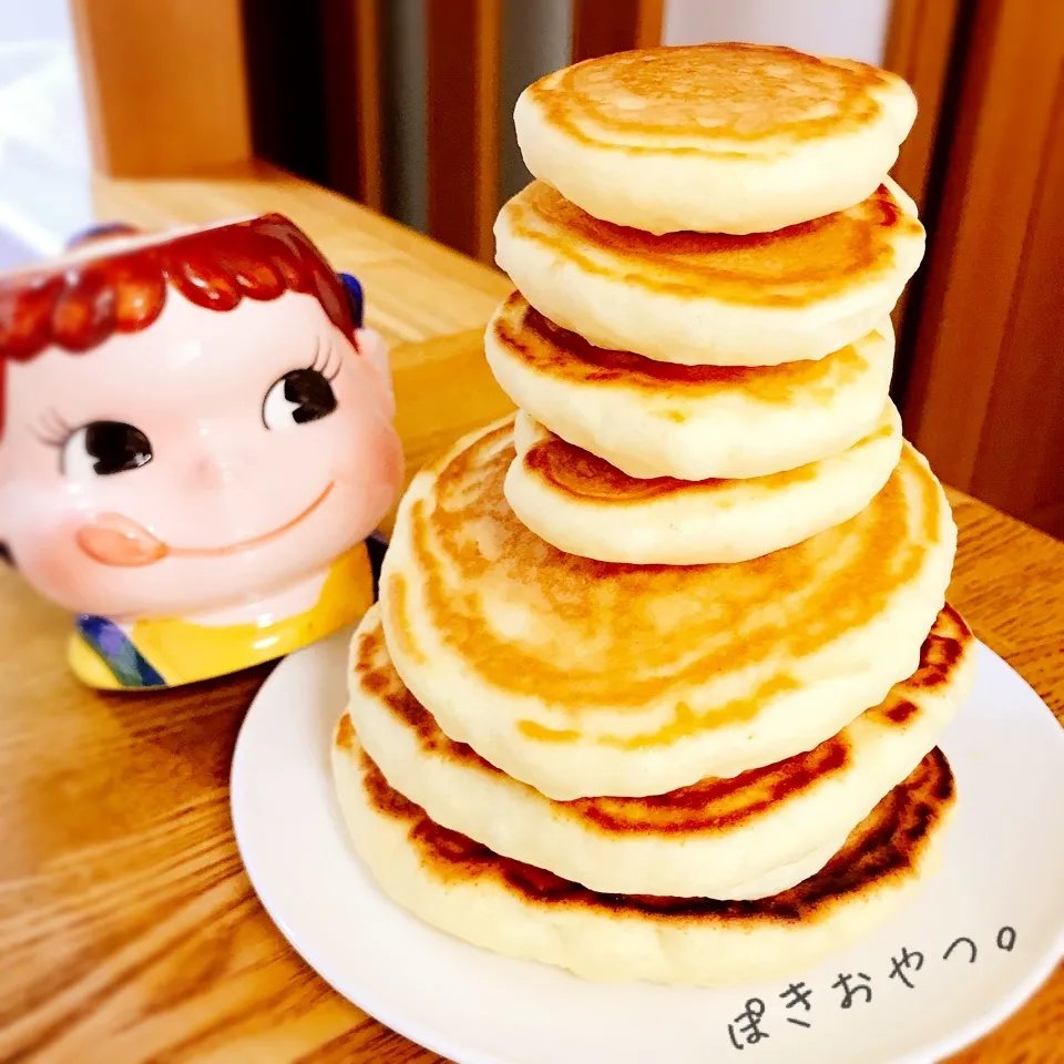 Snapdishの料理写真:ふわ厚ミックスでふんわり🥞パンケーキタワー。|ぽき。さん