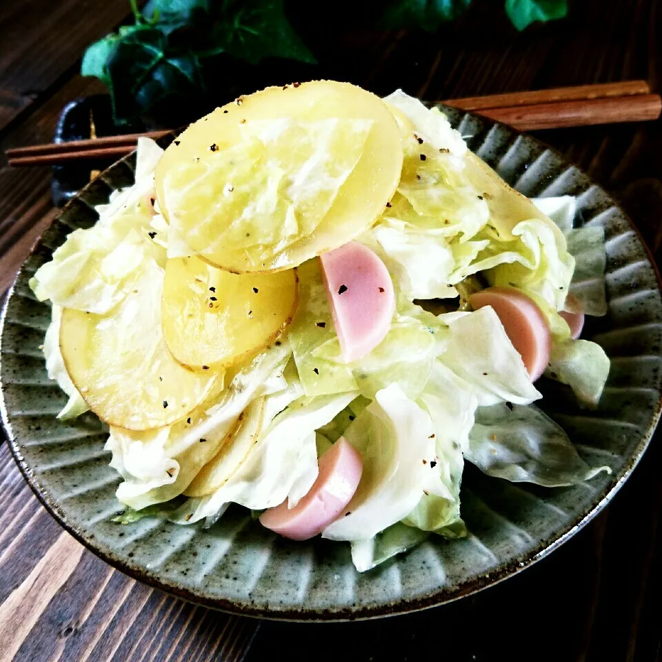 ザク切りキャベツと薄切りポテトのやみつきサラダ|かおりん✴︎❤︎さん