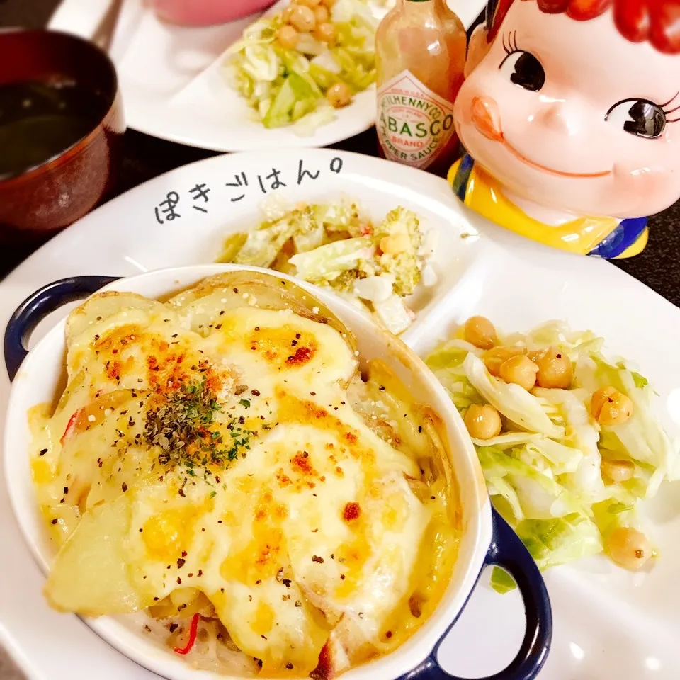 ホワイトソース不要🥔ほっくほくのポテドリア。|ぽき。さん