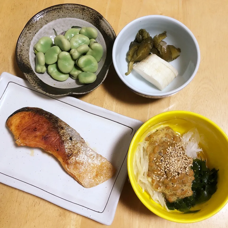 Snapdishの料理写真:わかめ納豆玉葱酢|Makokoさん