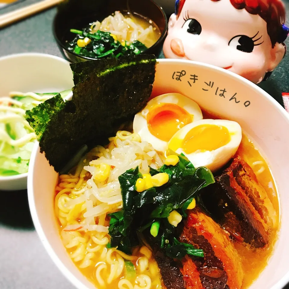 ラーメントッピングに🍜わかめとニラとコーンのピリ辛ナムル。|ぽき。さん