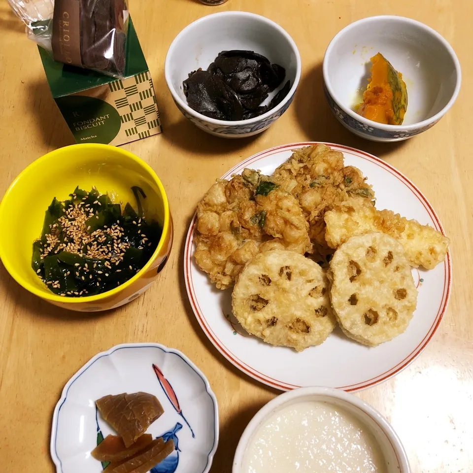 Snapdishの料理写真:天ぷら🐸イカ天もあるよケロロ|Makokoさん