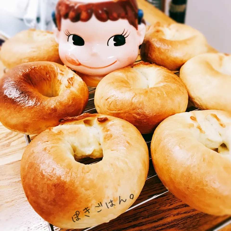 パン作り納め🍞パリモチベーグルさん。|ぽき。さん