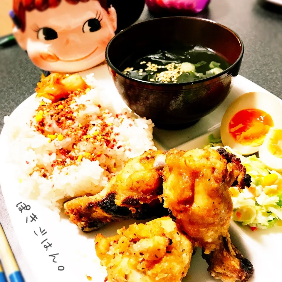 ケ◯タ風🍗揚げないフライドチキン&コールスローサラダ。|ぽき。さん