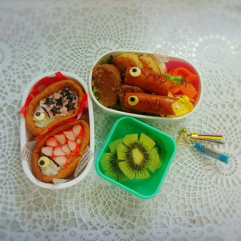 Snapdishの料理写真:幼稚園遠足～こいのぼり弁当～こんなはずでは…(^_^;)|かのりさん