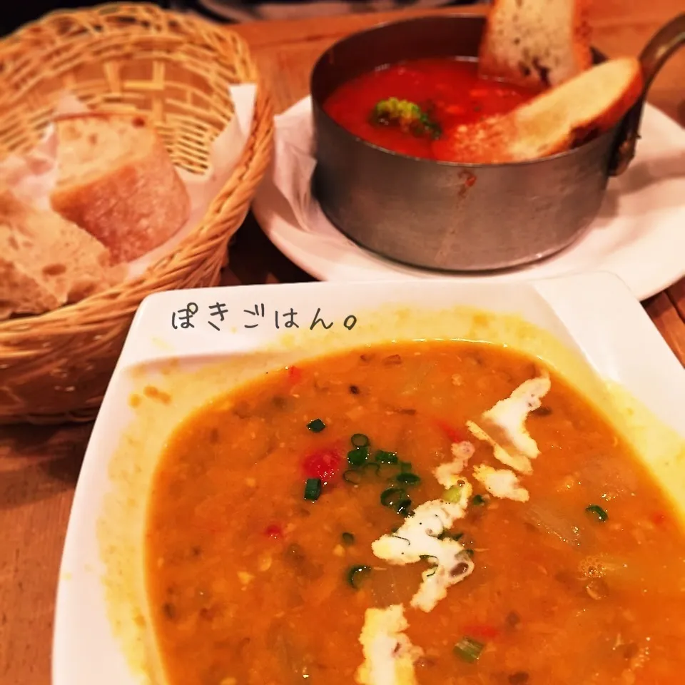 カレー風味のダルの豆なスープ。|ぽき。さん