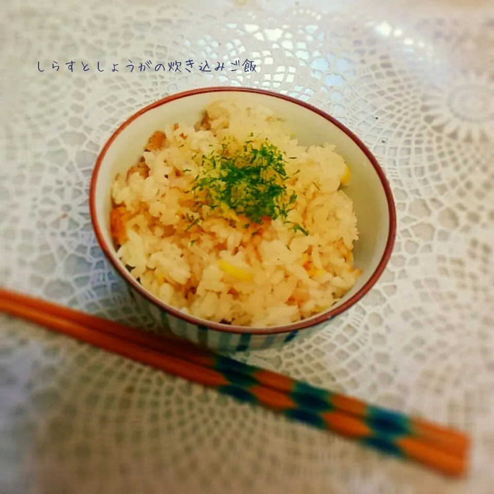 完食！からビーちゃんの☆しらすと千切りしょうがの炊き込みご飯|かのりさん