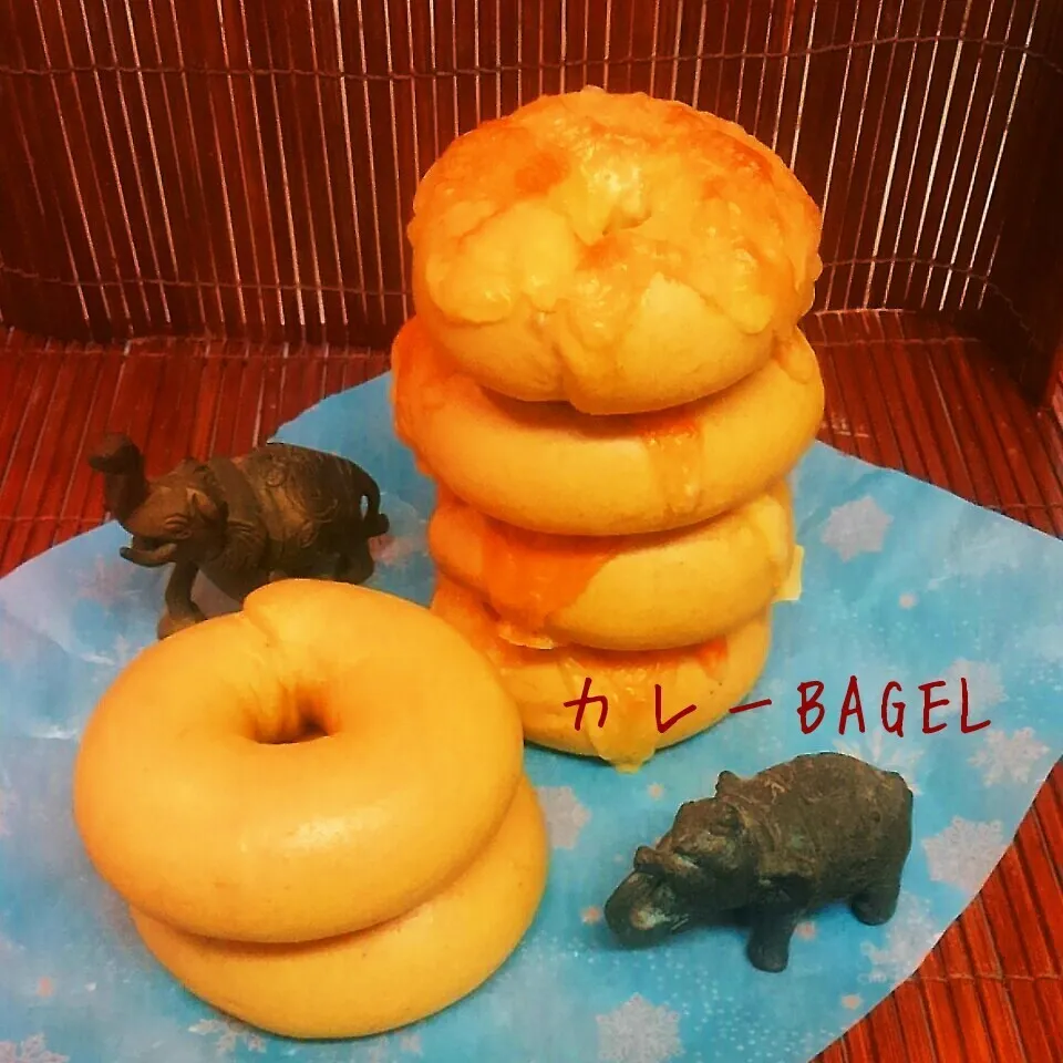 市販のﾙｩでカレーBAGEL～祝☆らいちゃん|かのりさん