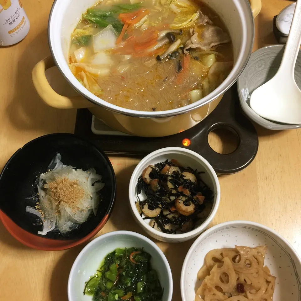 野菜たっぷり麻婆春雨鍋。|Makokoさん