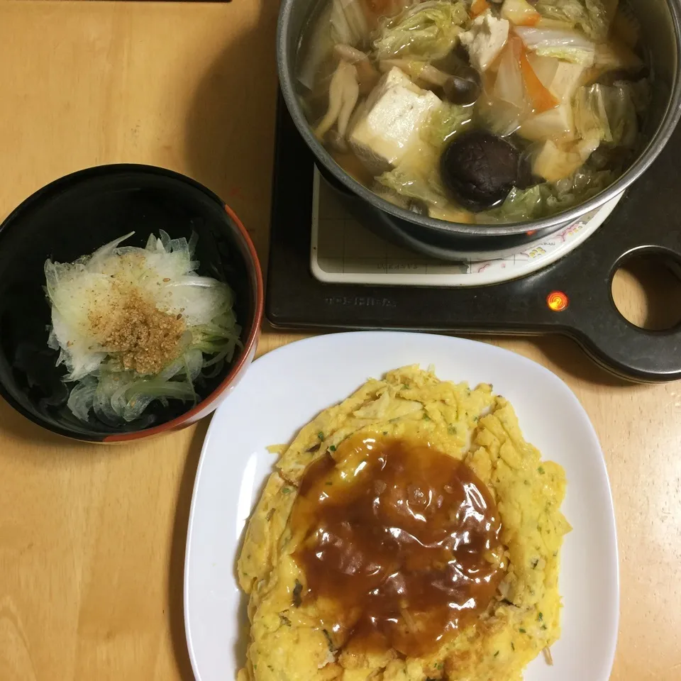 かに玉、鍋鍋、酢玉葱。|Makokoさん