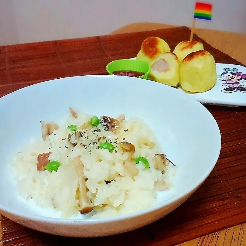 こっとんとんちゃんのチーズリゾット～1歳娘ﾊﾞｰｼﾞｮﾝ|かのりさん