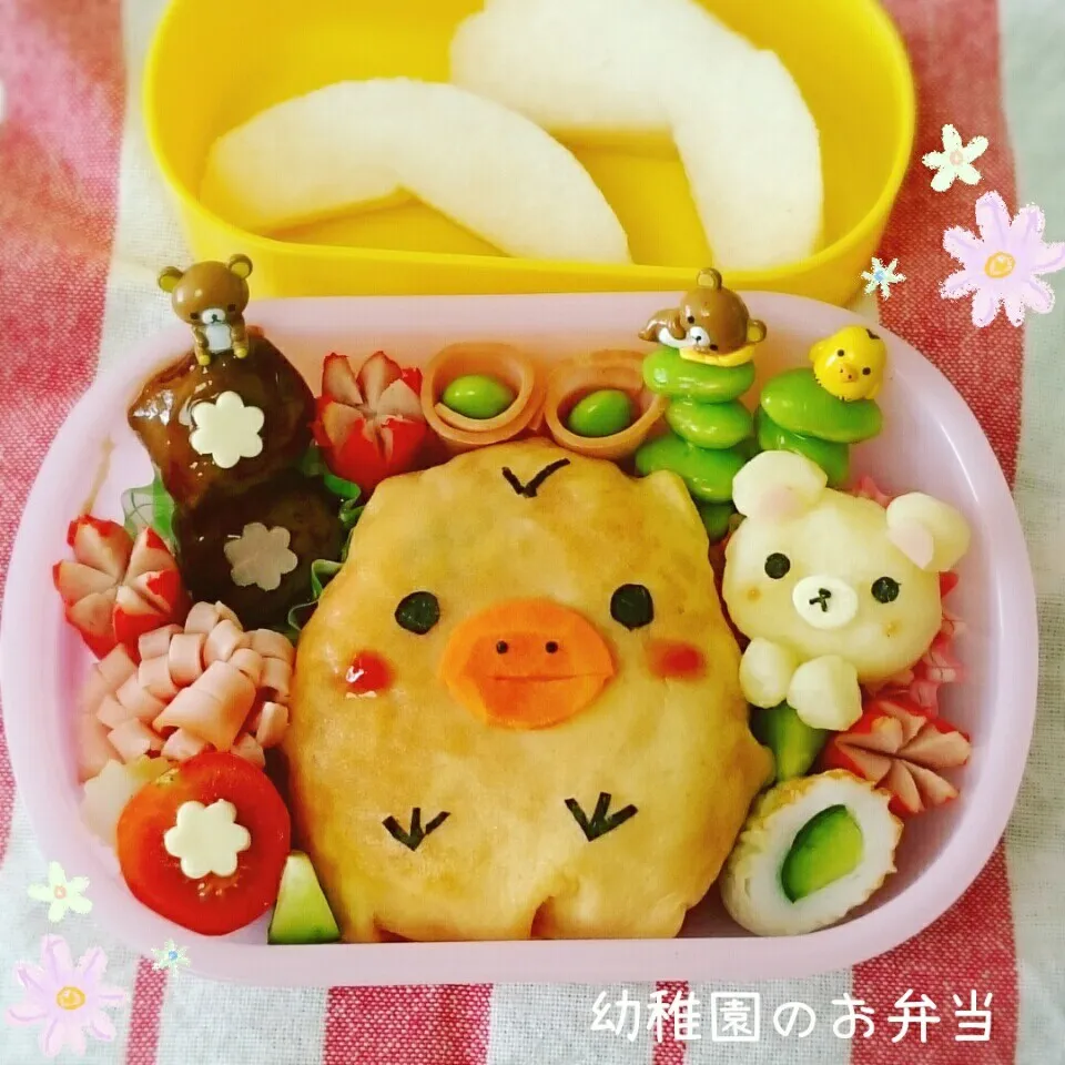 幼稚園の週1お弁当🍱(キイロイトリオムライス弁当)|＊akane＊さん