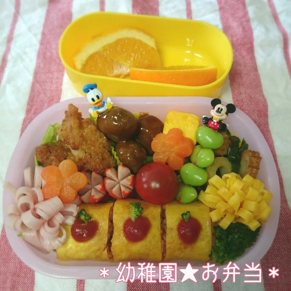 幼稚園の週1お弁当💞ロールオムライス♡|＊akane＊さん