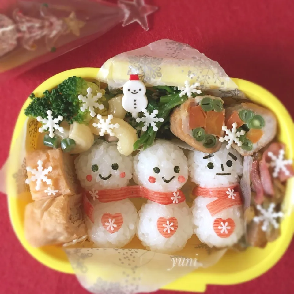 雪だるまおにぎり⛄️弁当|🌸yuni🌸さん