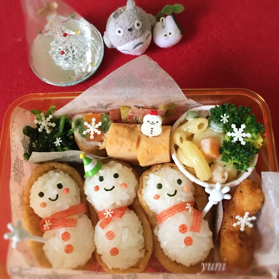 雪だるま⛄️いなり寿司弁当🤗|🌸yuni🌸さん