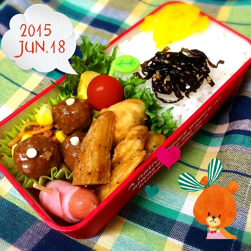 Snapdishの料理写真:今日のお弁当♡|ミツバチさん