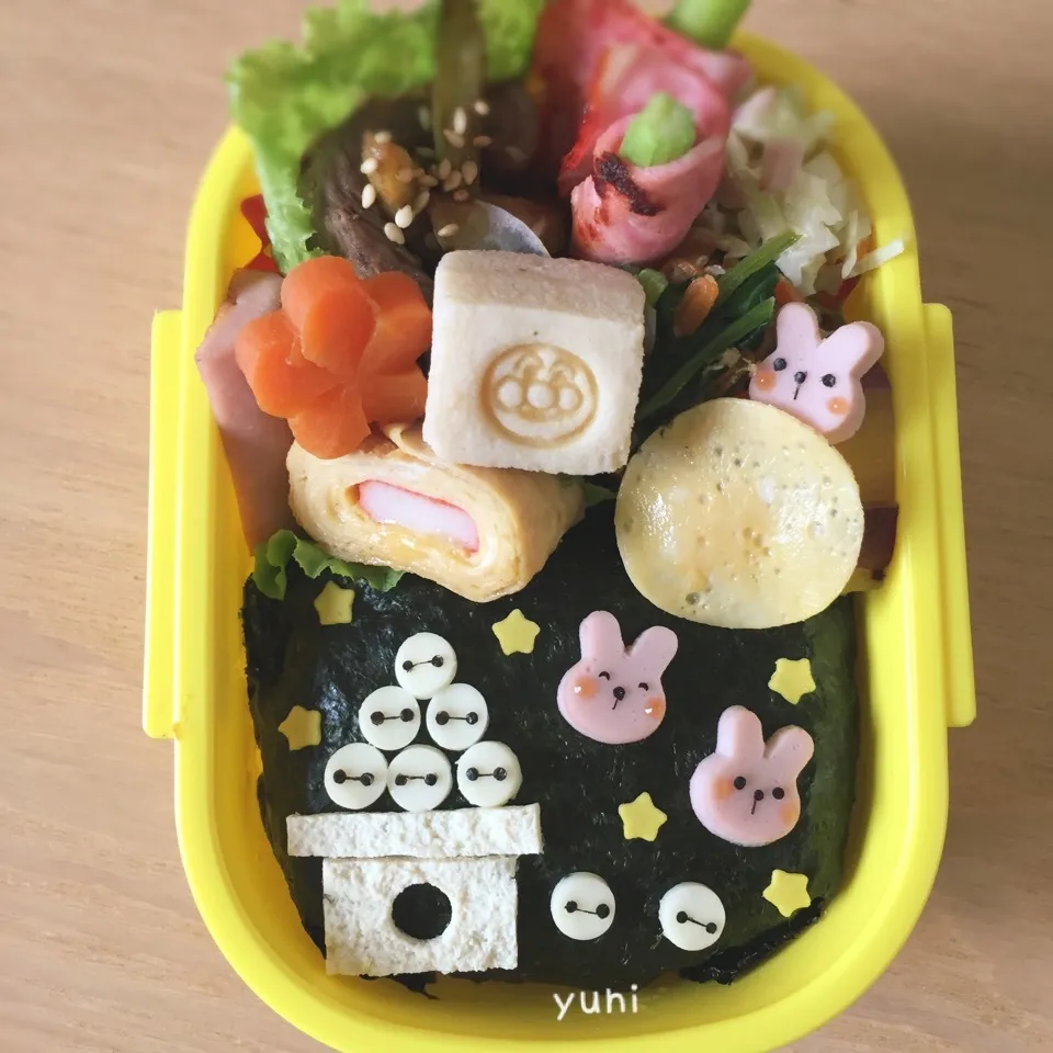 🎑ベイマックスお月見団子🍡弁当🌕|🌸yuni🌸さん