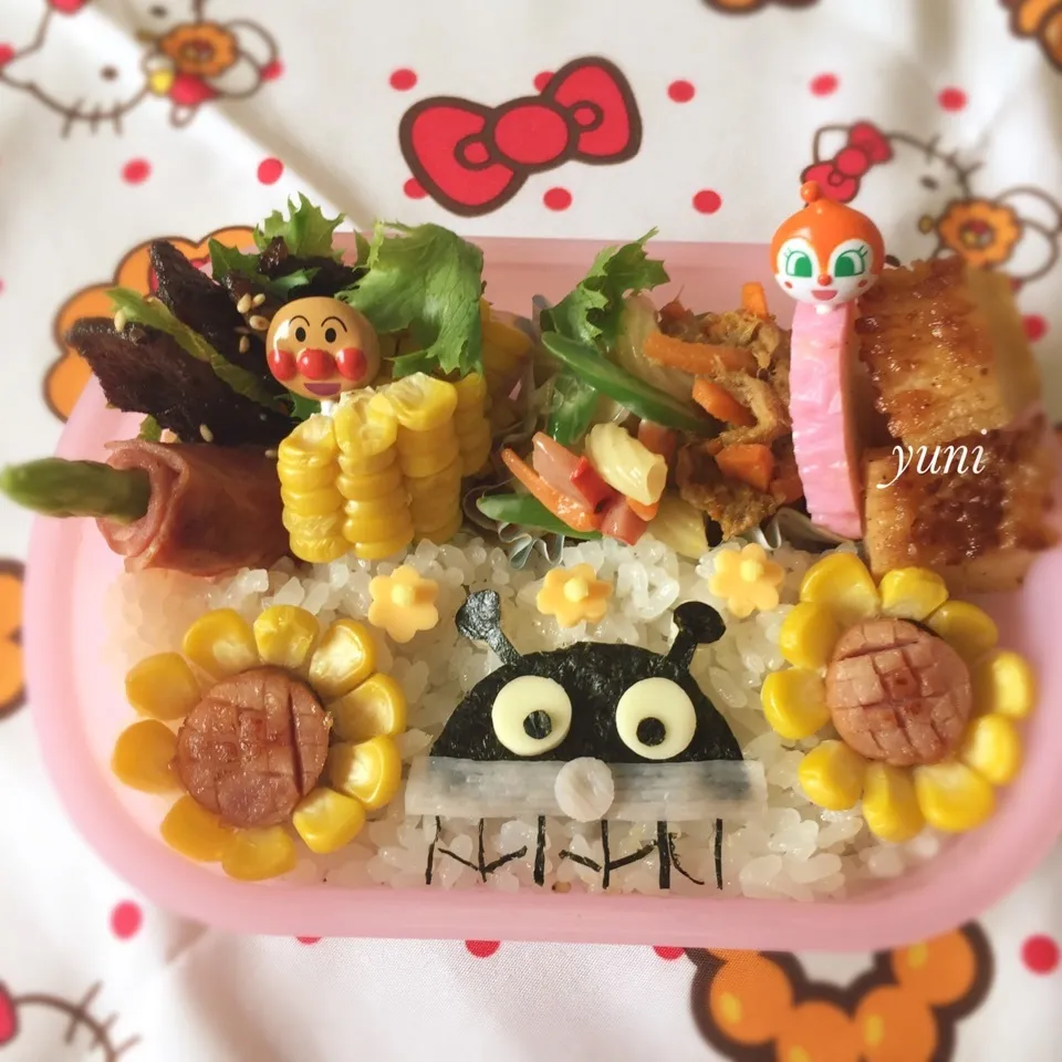 🌻向日葵とバイキンマン🌻弁当|🌸yuni🌸さん