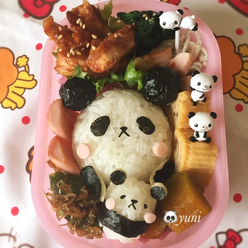 🐼パンダ親子弁当|🌸yuni🌸さん