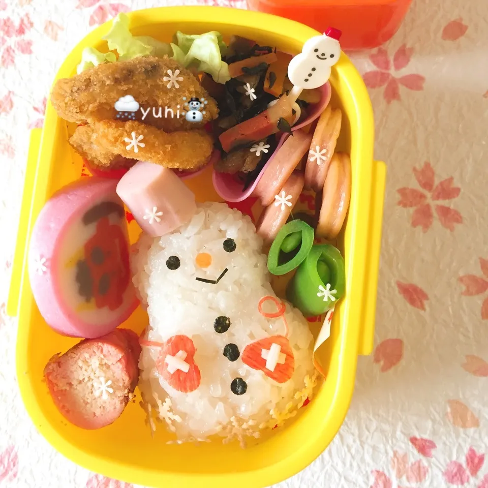 ☃️雪だるま弁当☃️|🌸yuni🌸さん