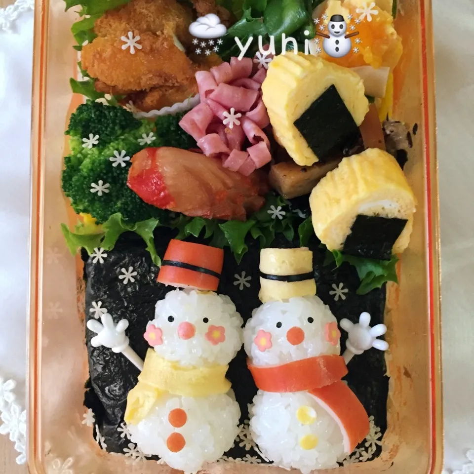 ☃️雪だるま弁当🌨|🌸yuni🌸さん