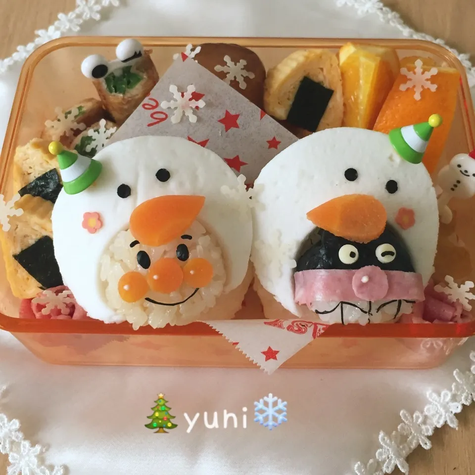 ⛄️アンパンマン&バイキンマン❄️スノーマン☃️弁当|🌸yuni🌸さん