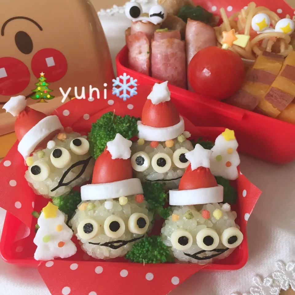 🎄リトルグリーンメンのサンタさん弁当❄️キャラ弁|🌸yuni🌸さん