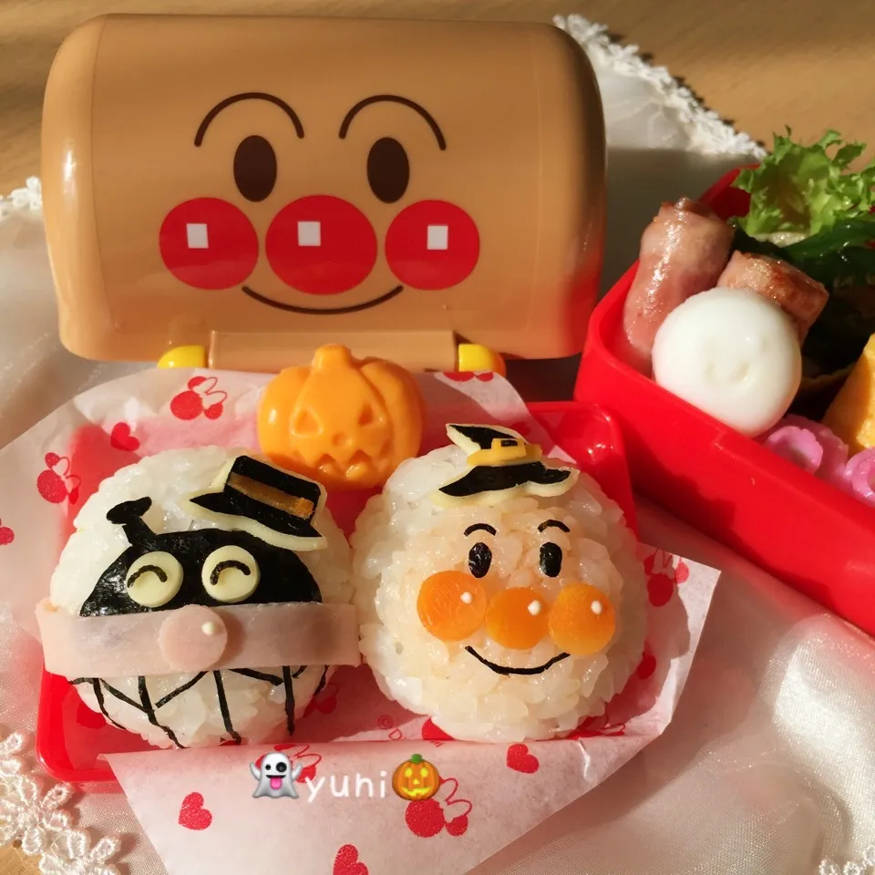 🎃ハロウィン👻アンパンマンとバイキンマン弁当🎃キャラ弁|🌸yuni🌸さん