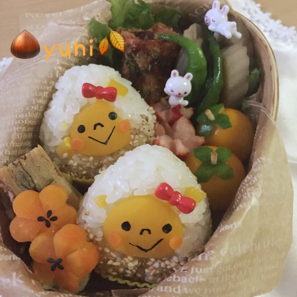 Snapdishの料理写真:🍂秋弁🌰栗おにぎり弁当🌾|🌸yuni🌸さん