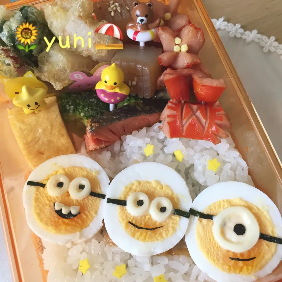 ゆで卵🍳ミニオン🌻キャラ弁⛱|🌸yuni🌸さん