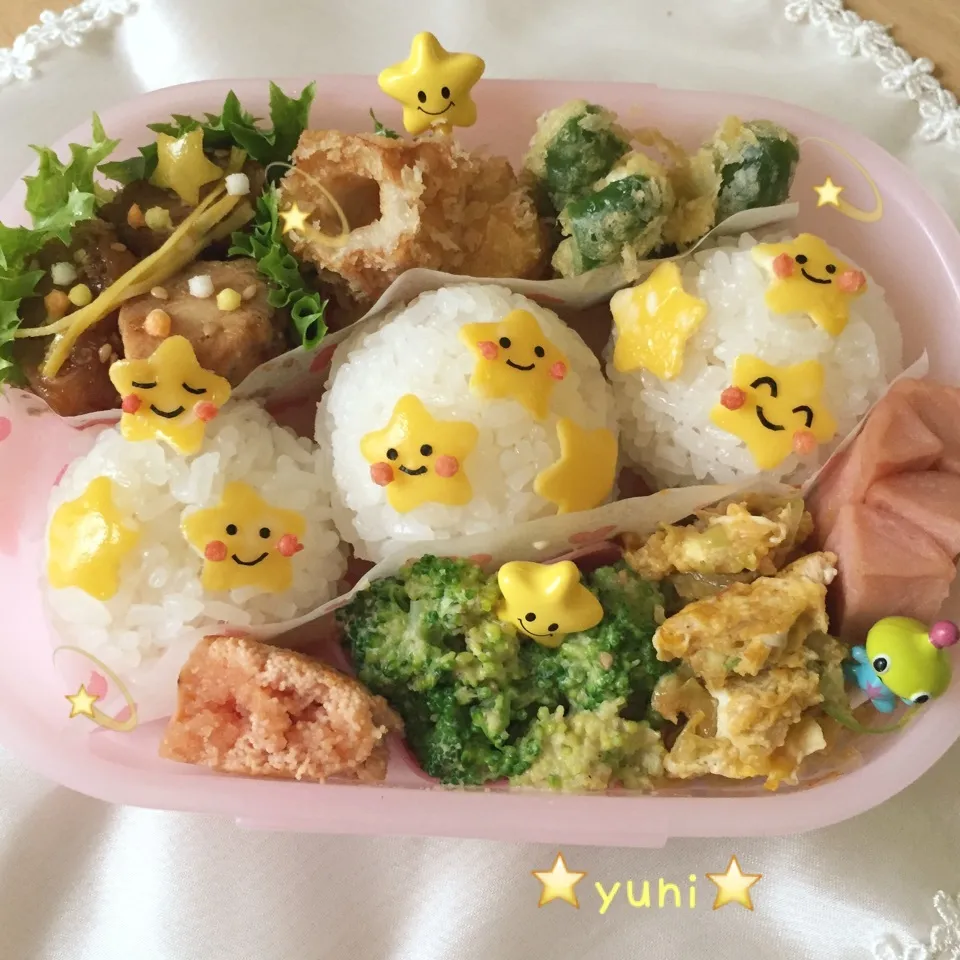 🎋七夕弁当 💫星がいっぱい〜🍙おにぎり🎋|🌸yuni🌸さん