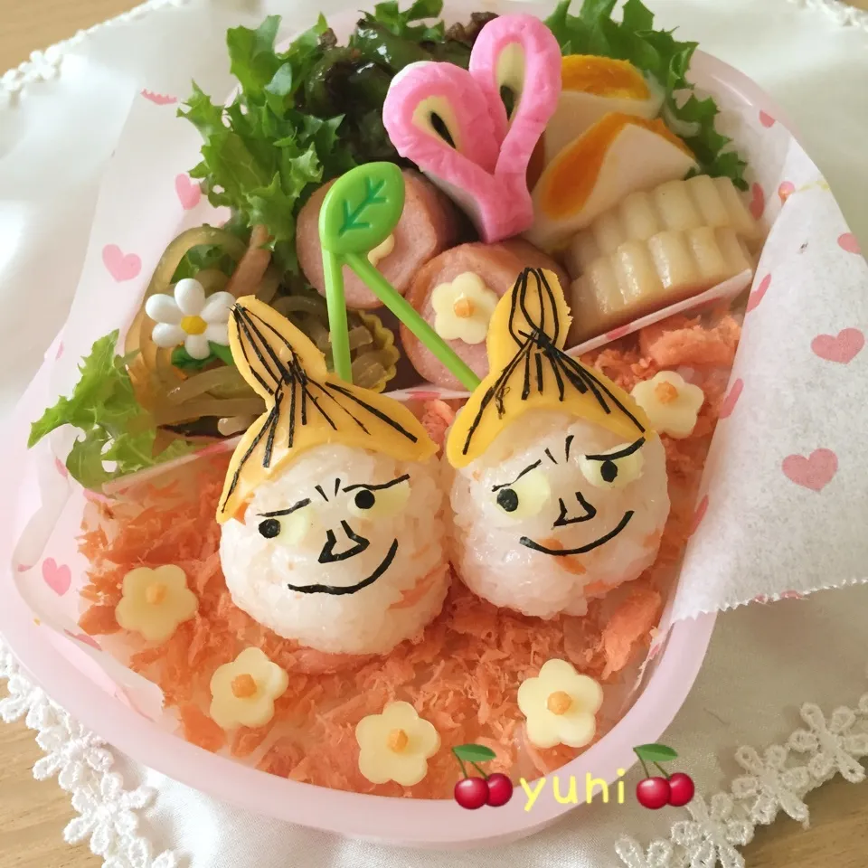 Snapdishの料理写真:🍒サクランボシリーズ🍒ミーさん😁キャラ弁🤔💦|🌸yuni🌸さん