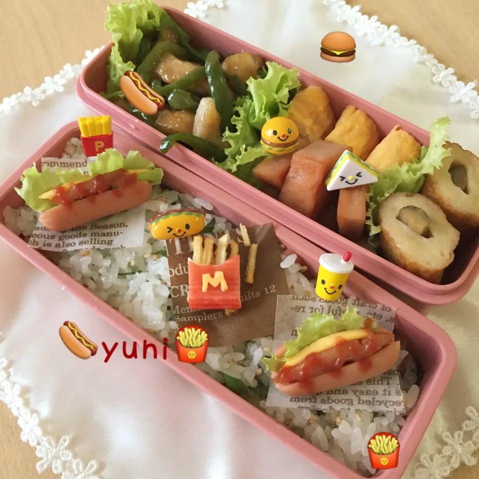 🌭ミニホットドッグ🍟弁当🍔|🌸yuni🌸さん