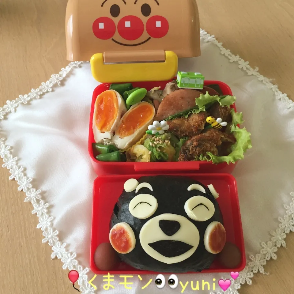 😊頑張れ💓くまモン❤️弁当🍥キャラ弁🍥|🌸yuni🌸さん