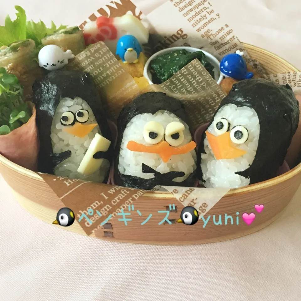 Snapdishの料理写真:🐧ペンギンズ🚿のお弁当😋キャラ弁🐧|🌸yuni🌸さん