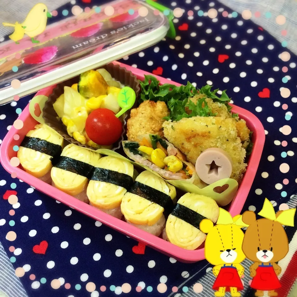 Snapdishの料理写真:今日のお弁当♡|ミツバチさん