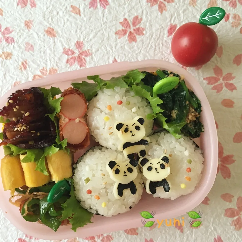 🎏パンダの 組体操〜🎏キャラ弁🎏|🌸yuni🌸さん