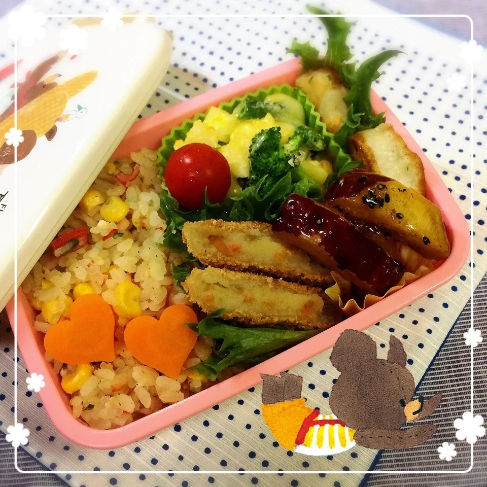 Snapdishの料理写真:今日のお弁当♡|ミツバチさん