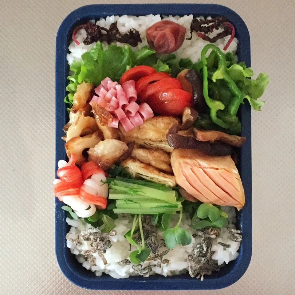 Snapdishの料理写真:旦那くんの夜勤弁当♪制作行程有り^^♡|marksweetsさん